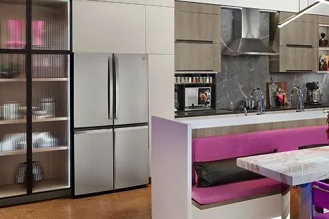 GE Profile Smart Counter Depth Quad Door Refrigerator display